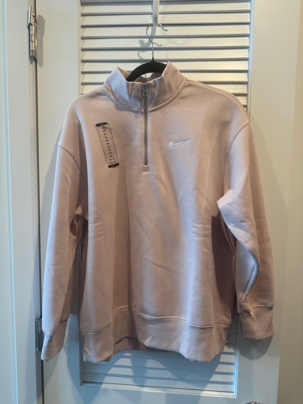 Nike Women’s Light Pink 1/4 Zip Phoenix Fleece Oversized - XS - NWT